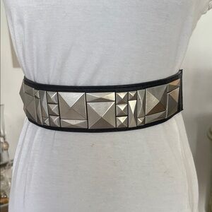 Zara Metallic Accented Black Belt